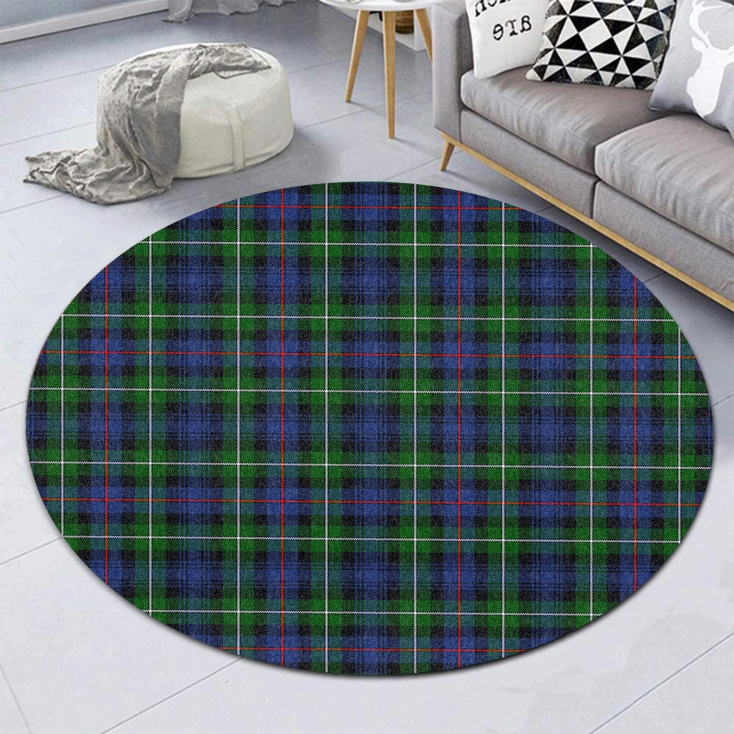 Scottish Tartan MacKenzie Modern Clan Round Rug