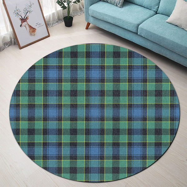 Scottish Tartan Mowat Clan Round Rug