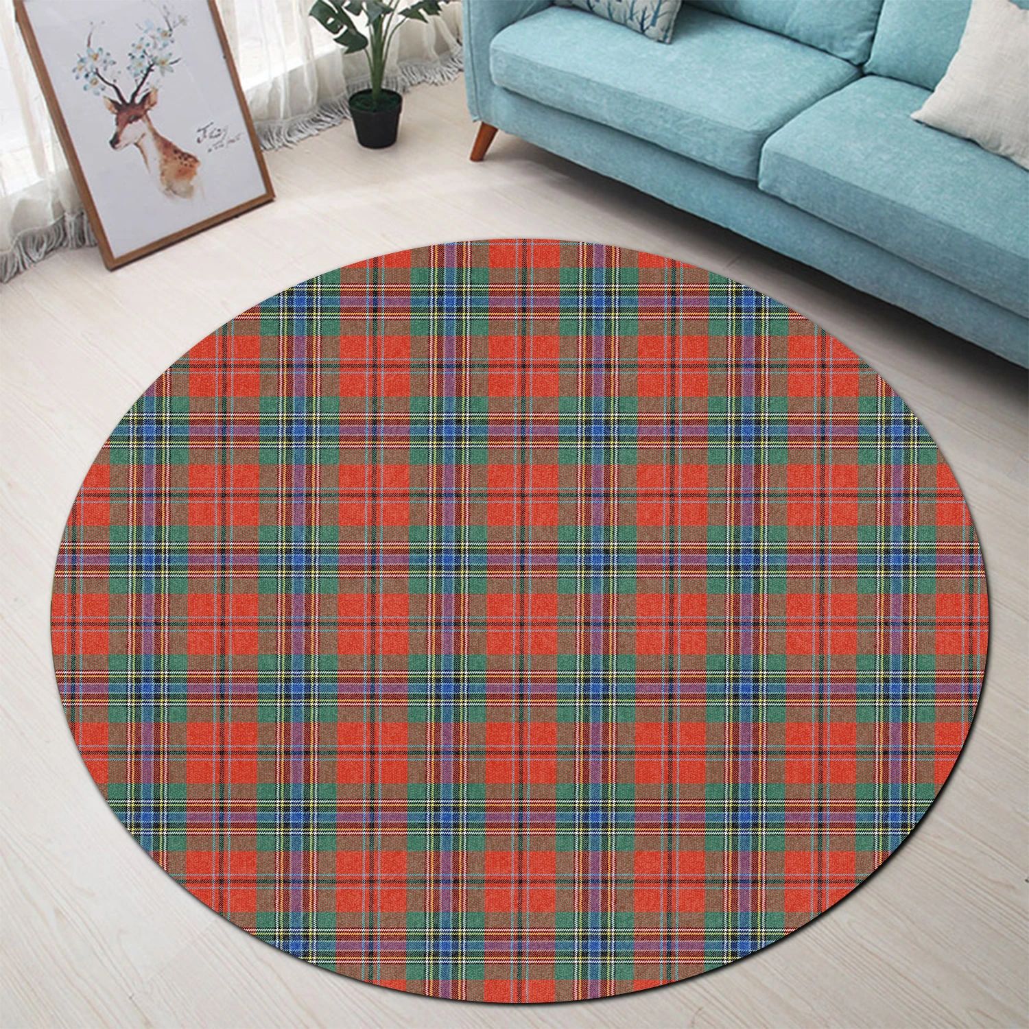 Scottish Tartan MacLean of Duart Ancient Clan Round Rug