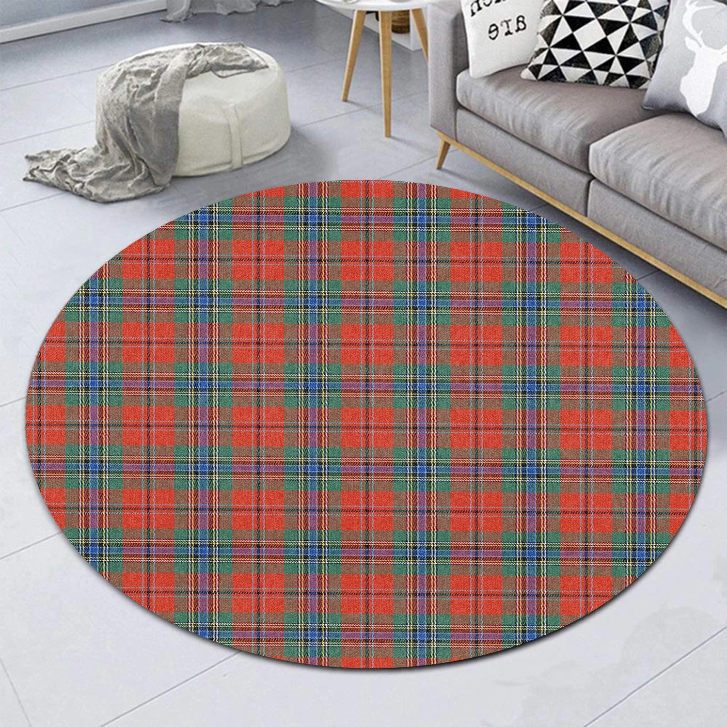 Scottish Tartan MacLean of Duart Ancient Clan Round Rug