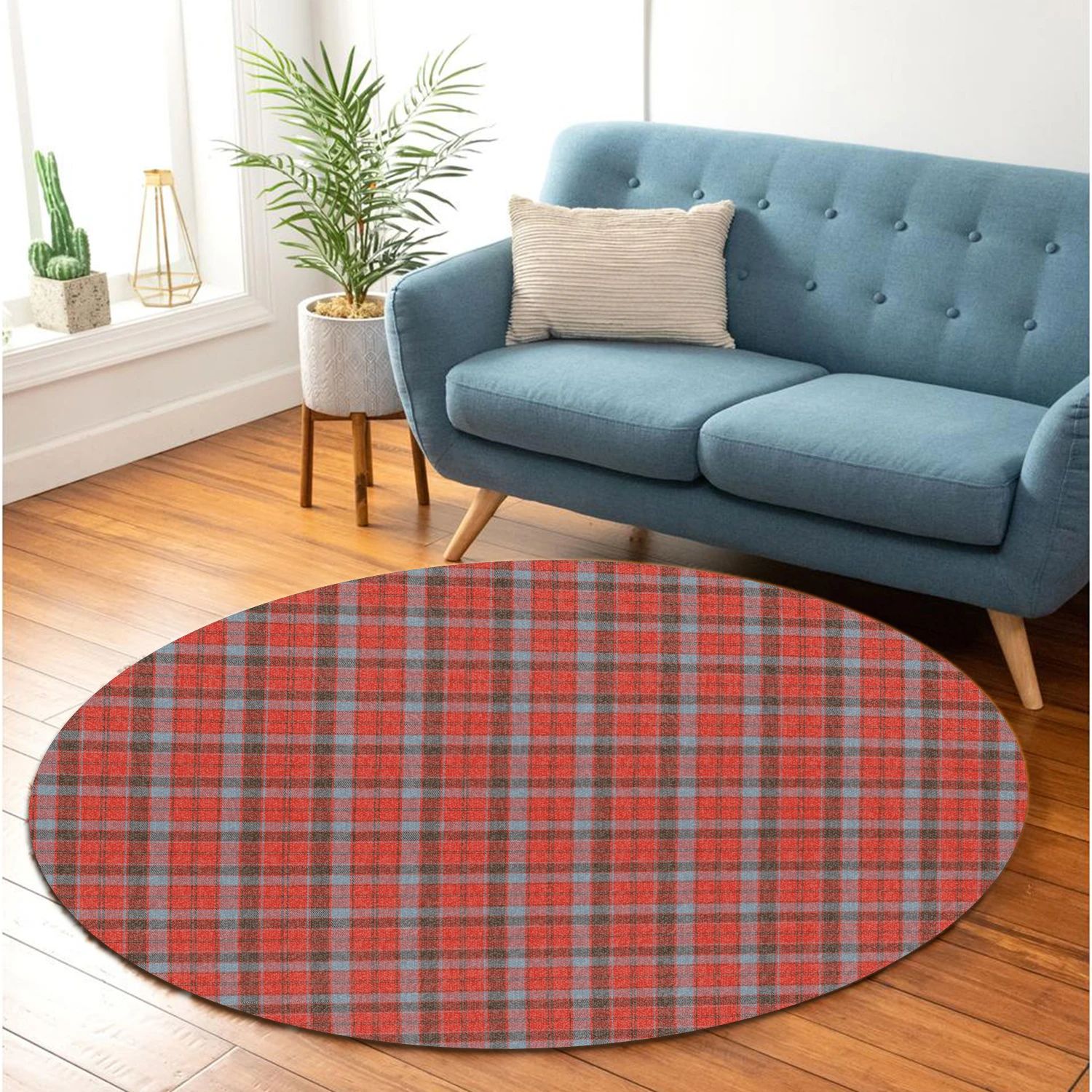 Scottish Tartan Robertson Weathered Clan Round Rug