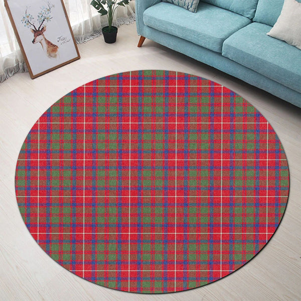 Scottish Tartan Shaw Red Modern Clan Round Rug