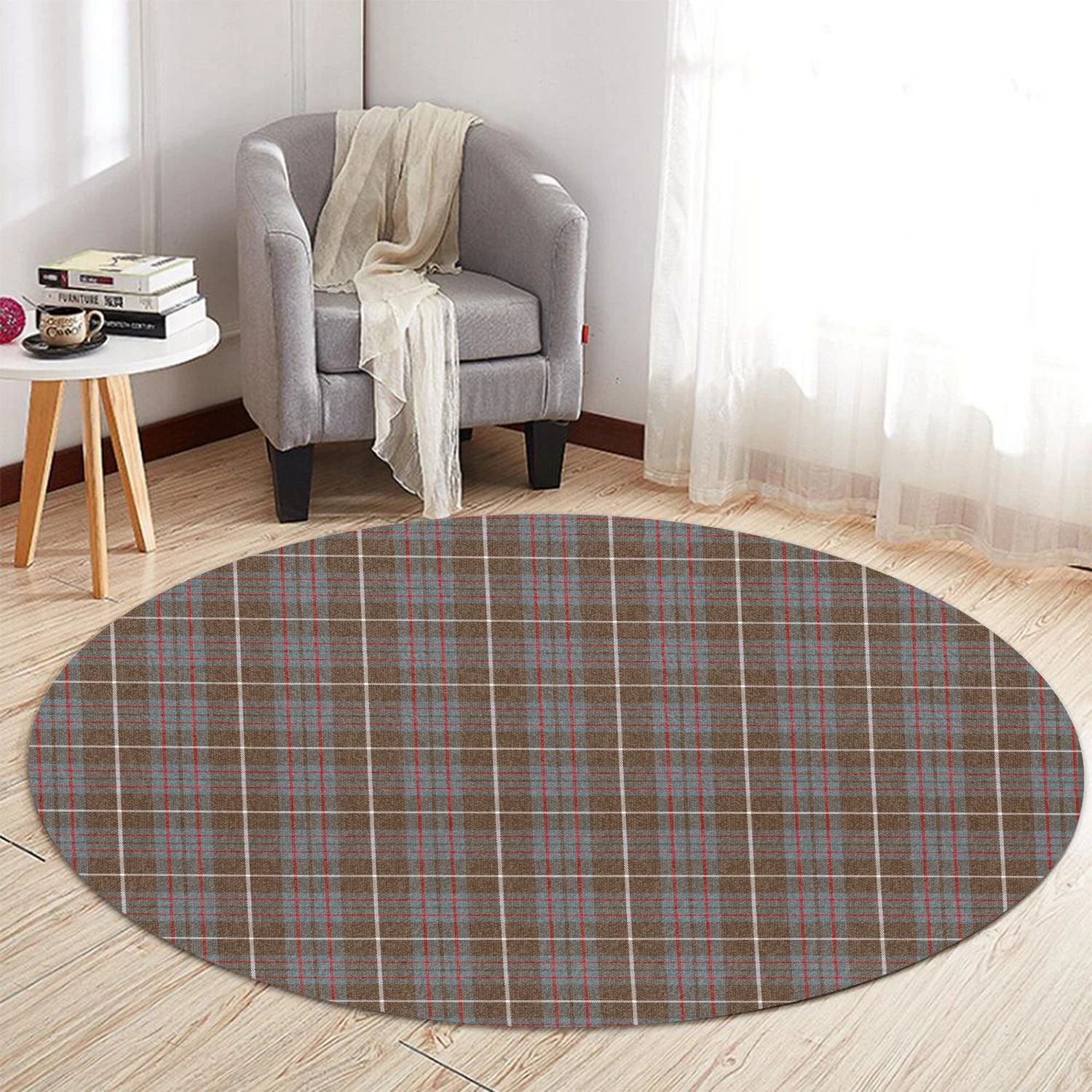 Scottish Tartan MacIntyre Hunting Weathered Clan Round Rug