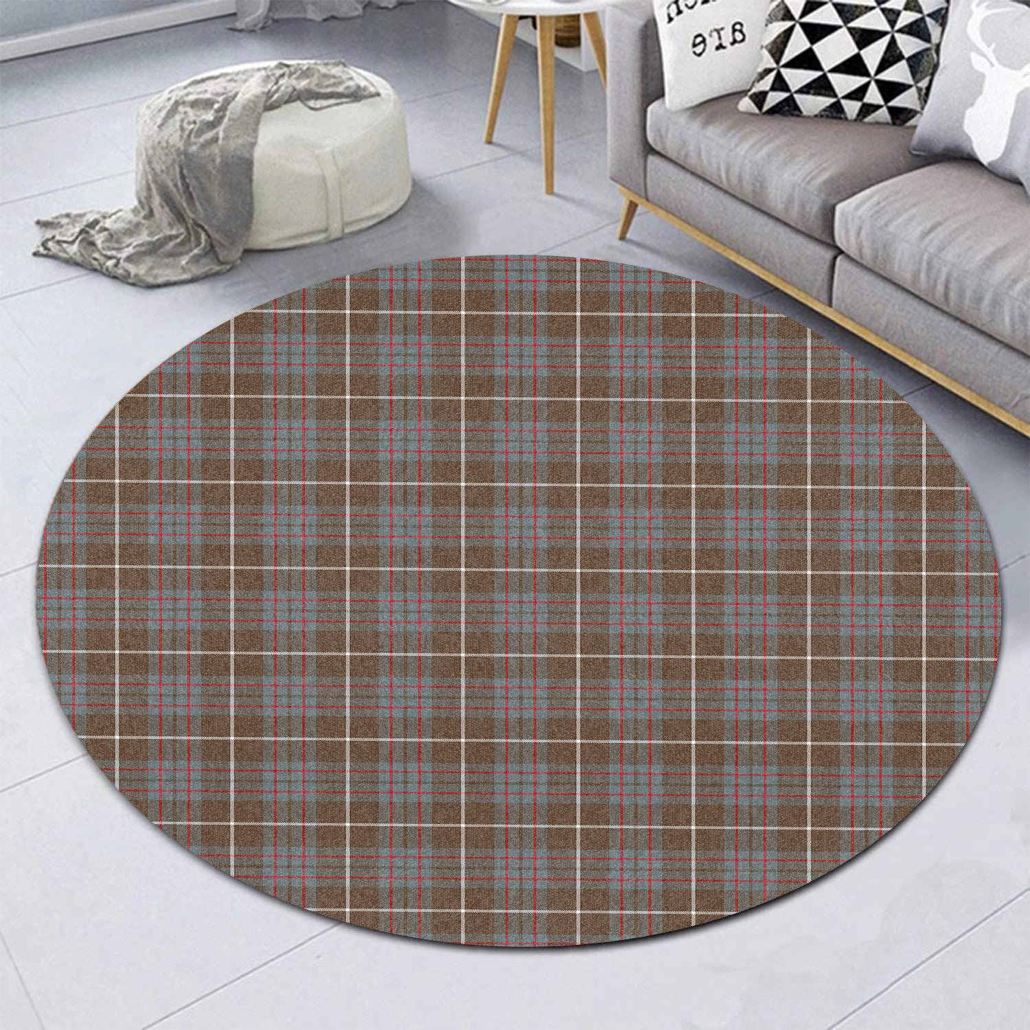 Scottish Tartan MacIntyre Hunting Weathered Clan Round Rug