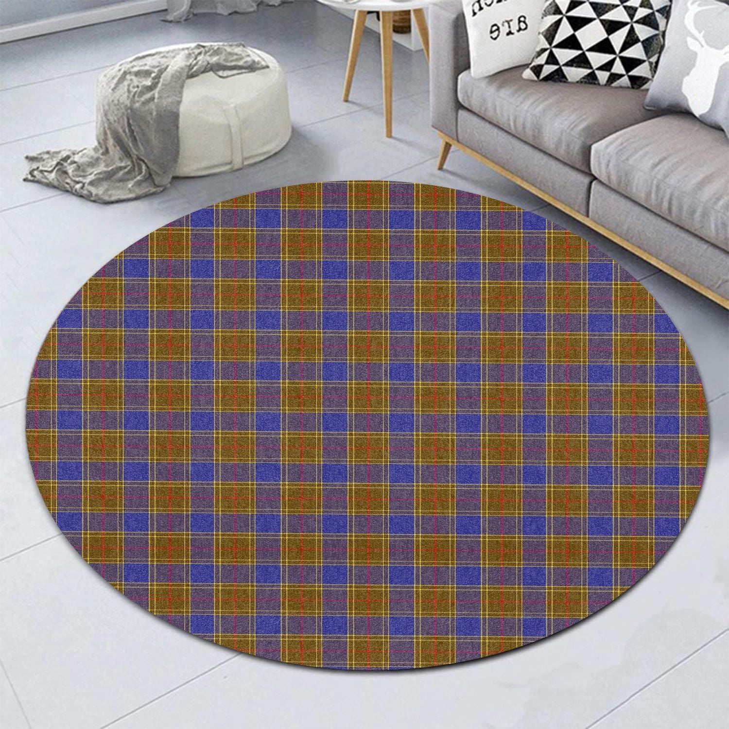 Scottish Tartan Balfour Modern Clan Round Rug