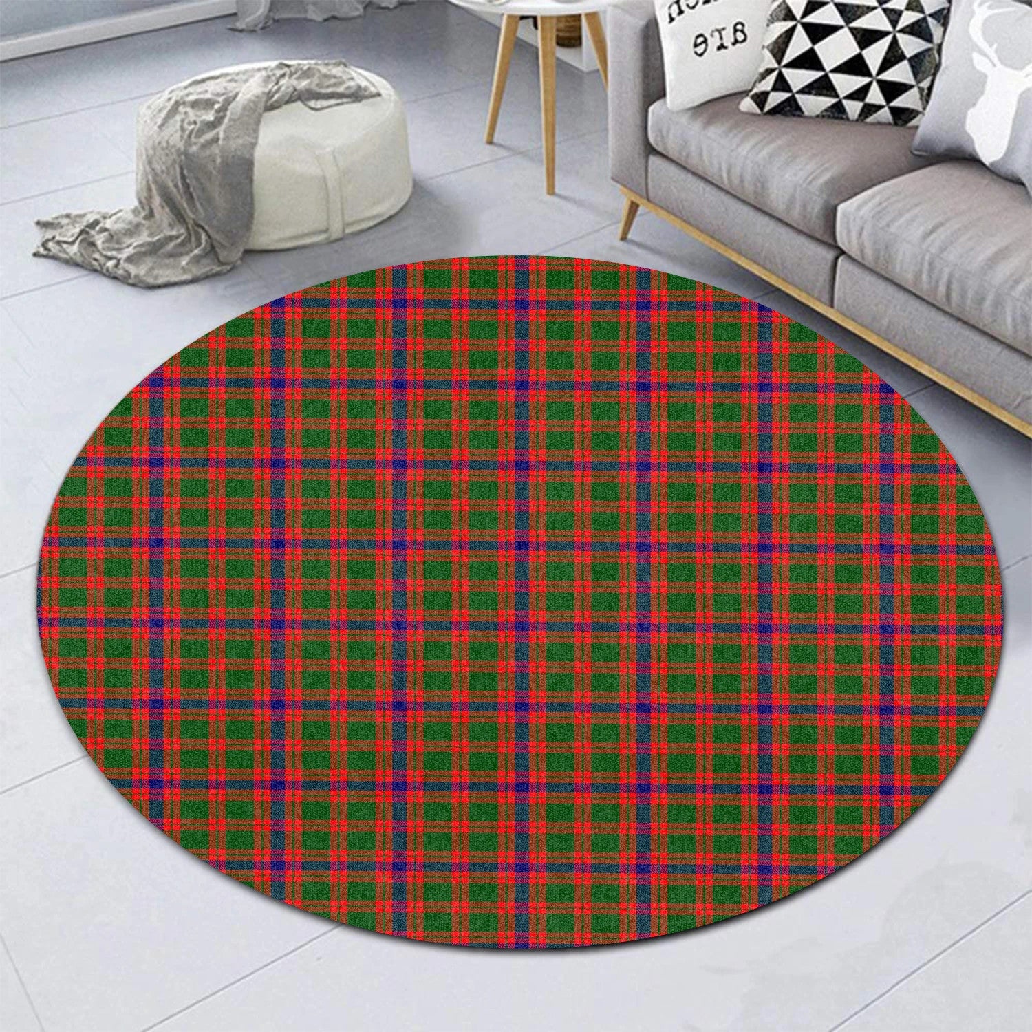 Scottish Tartan Skene Modern Clan Round Rug