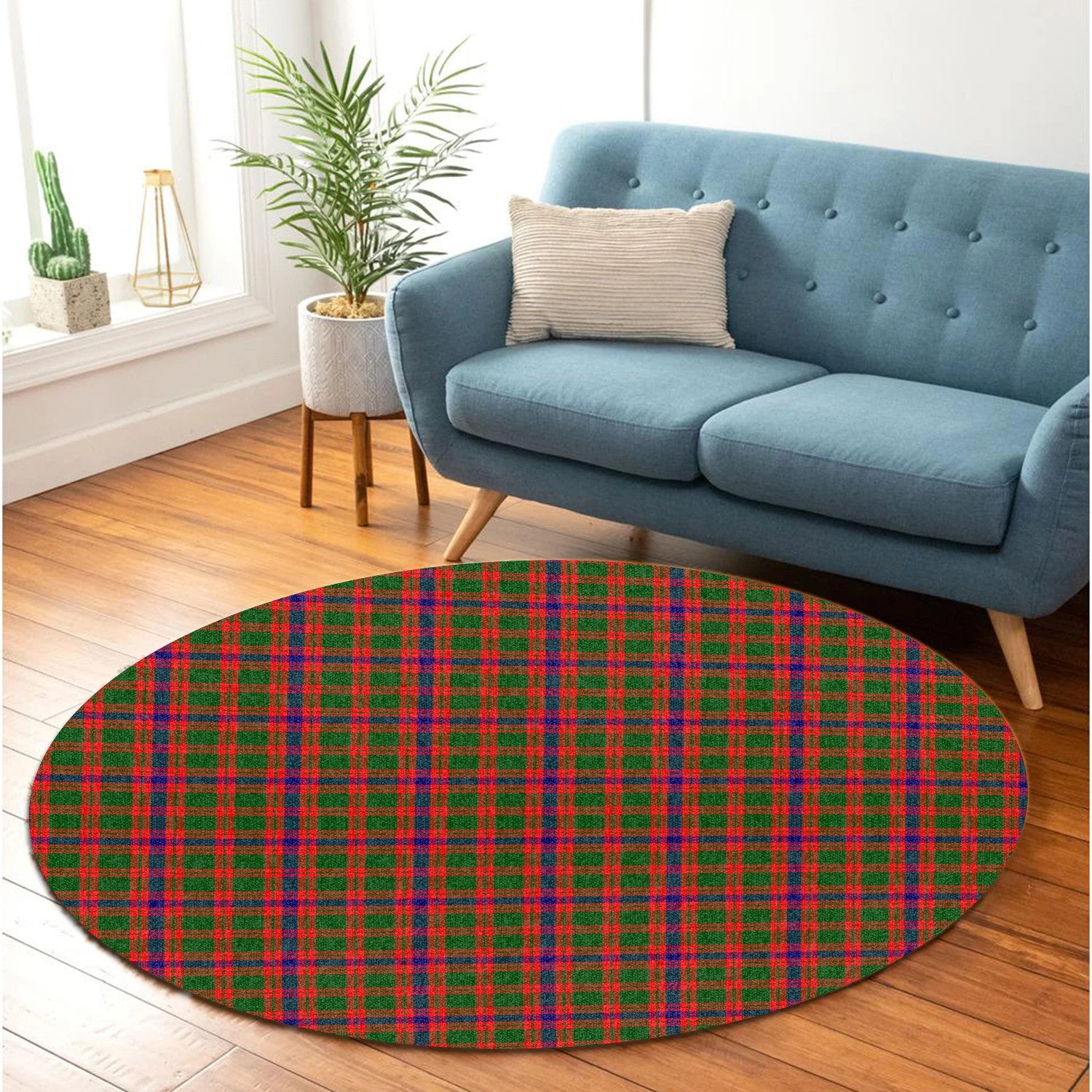 Scottish Tartan Skene Modern Clan Round Rug