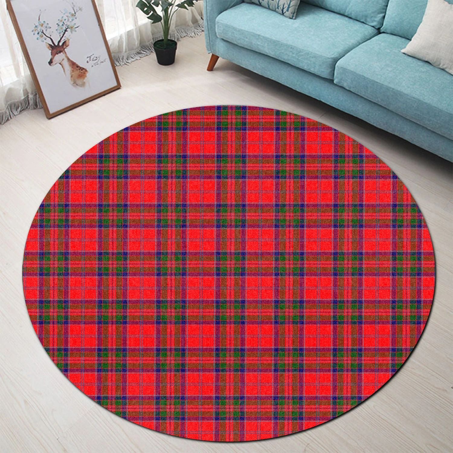 Scottish Tartan MacGillivray Modern Clan Round Rug