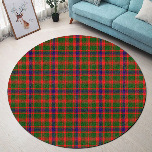 Scottish Tartan Kinninmont Clan Round Rug