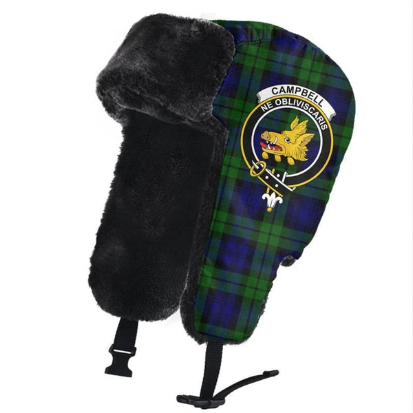 Campbell Modern Tartan Crest Trapper Hat