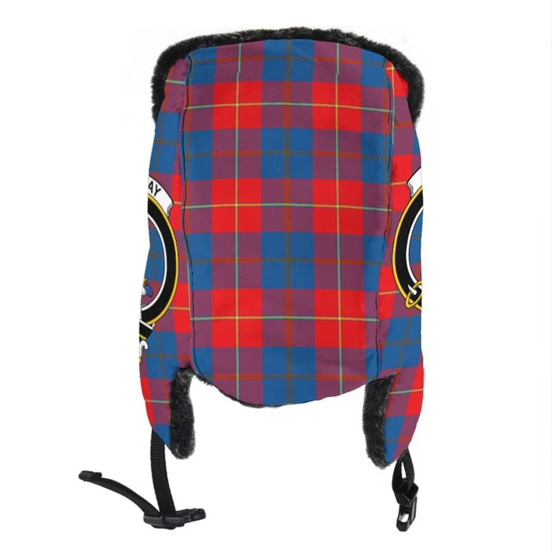 Galloway Red Tartan Crest Trapper Hat