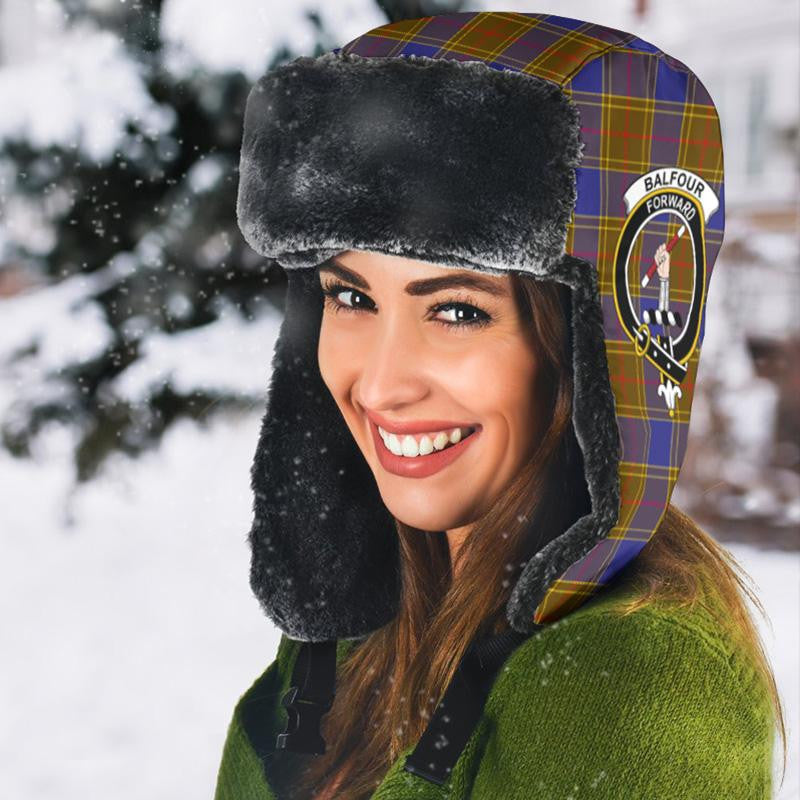 Balfour Modern Tartan Crest Trapper Hat