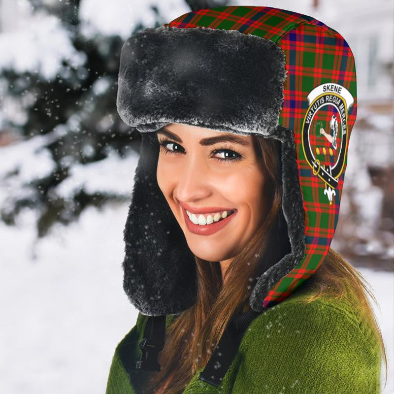 Skene Modern Tartan Crest Trapper Hat