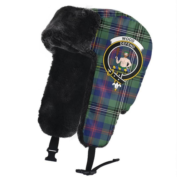 Wood Modern Tartan Crest Trapper Hat