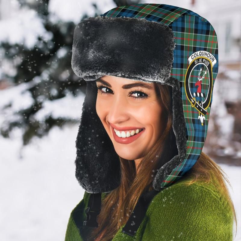 Colquhoun Ancient Tartan Crest Trapper Hat