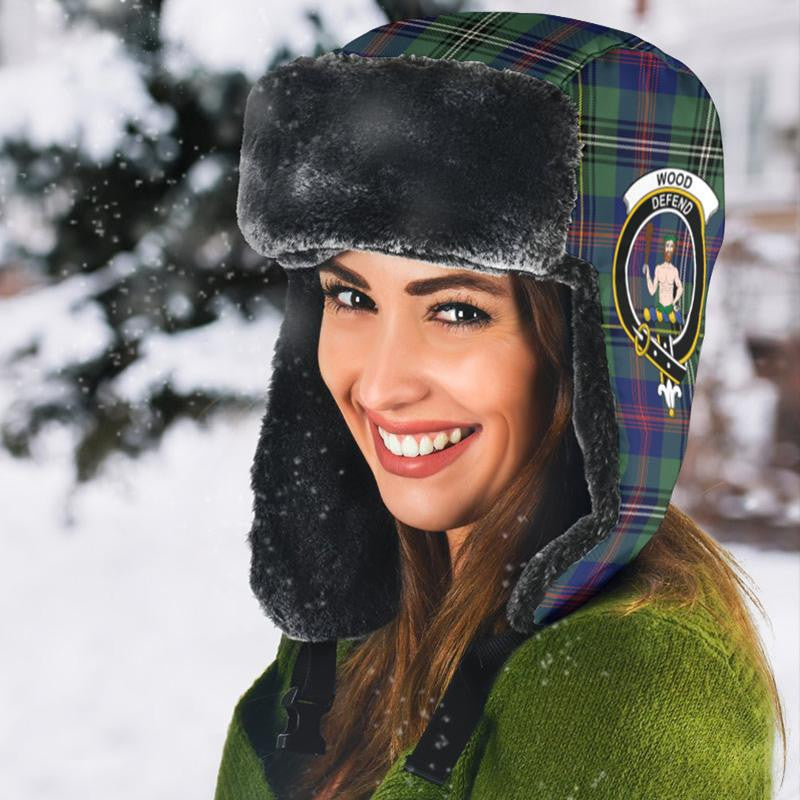 Wood Modern Tartan Crest Trapper Hat