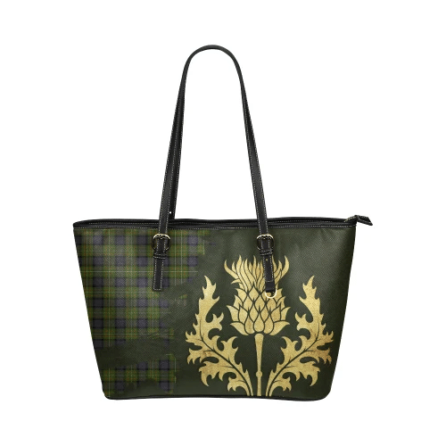 Fergusson Modern Tartan Leather Tote Bag Thistle Royal Style