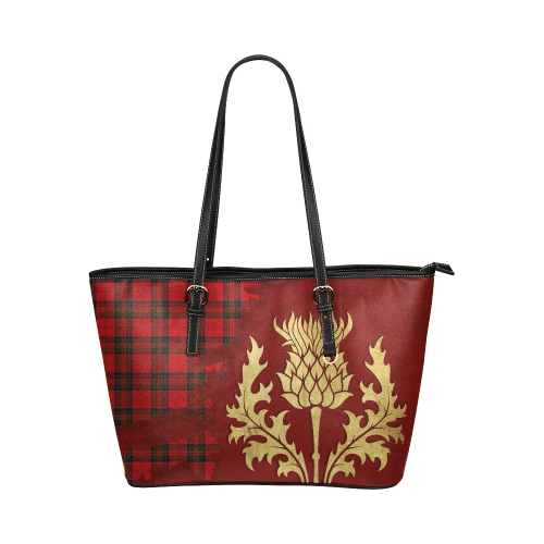 Macgillivray Modern Tartan Leather Tote Bag Thistle Royal Style