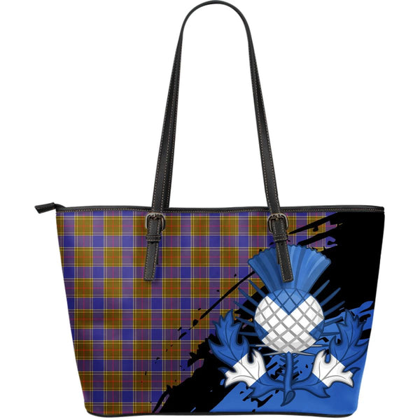 Balfour Modern Tartan Leather Tote Bag Thistle Style