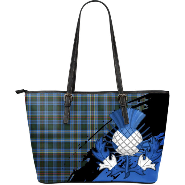 Cockburn Modern Tartan Leather Tote Bag Thistle Style