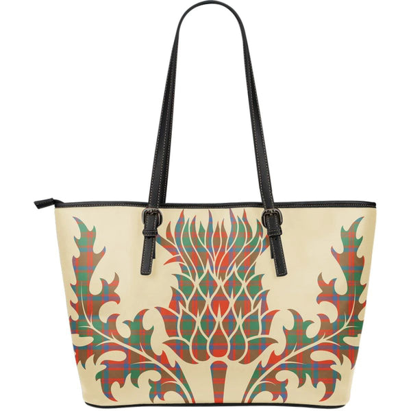 MacKintosh Ancient Tartan Leather Tote Bag Big Thistle Style