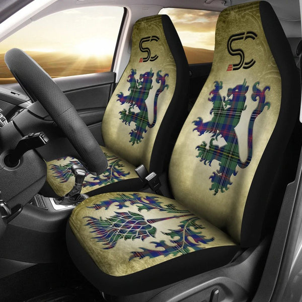 Wood Modern Tartan Car Seat Cover Thistle Special Style