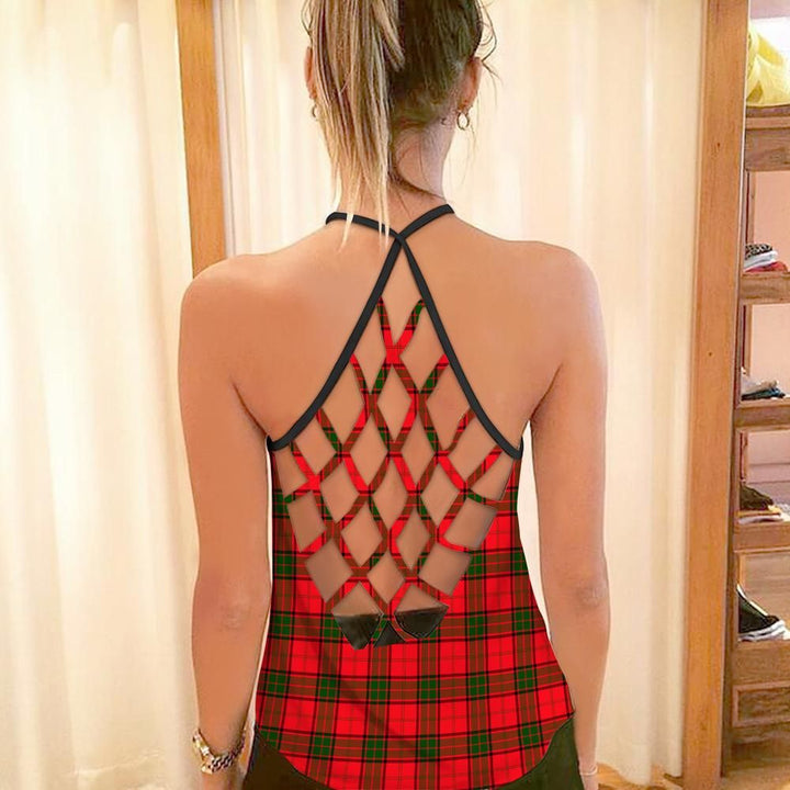 Adair Tartan Plaid Criss Cross Tank Top
