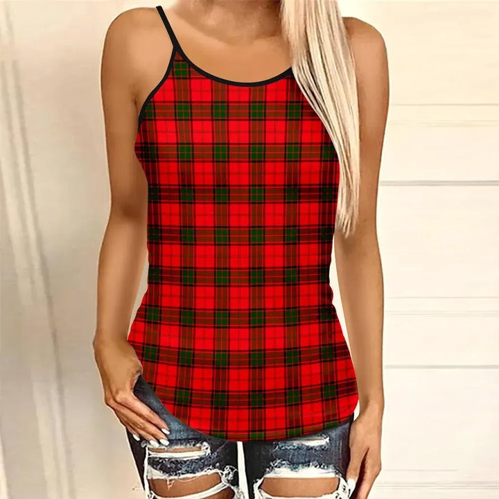 Adair Tartan Plaid Criss Cross Tank Top