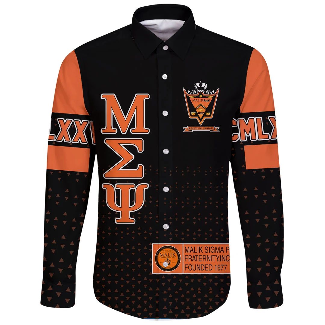 Shirt - MCM Malik Sigma Psi Long Sleeve Button Shirt