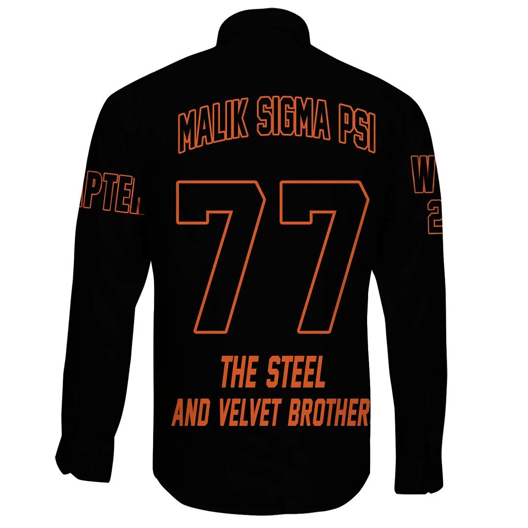 Shirt - (Custom) Malik Sigma Psi Long Sleeve Button Shirt