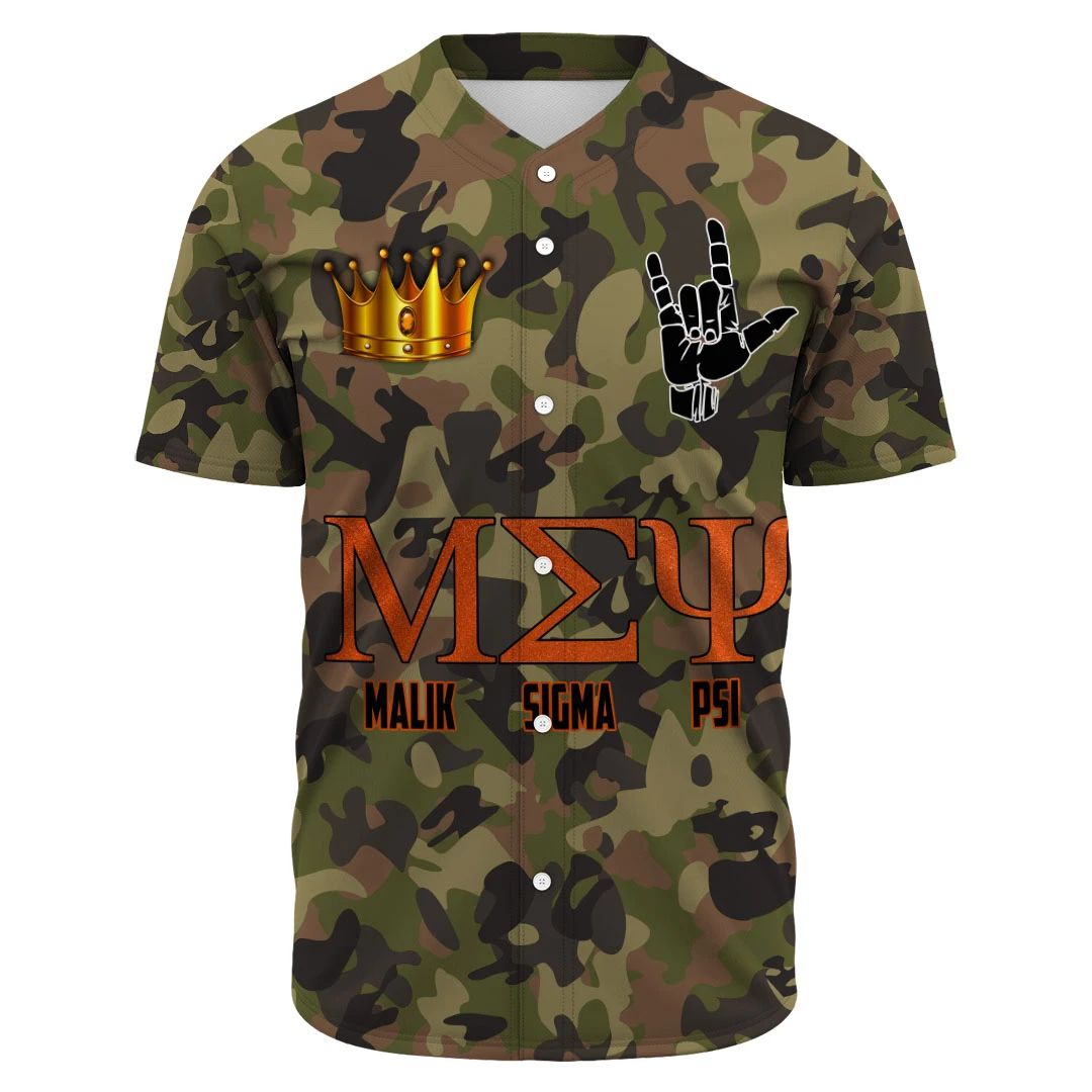 Baseball Jersey - Malik Sigma Psi Camo Baseball Jerseys A31