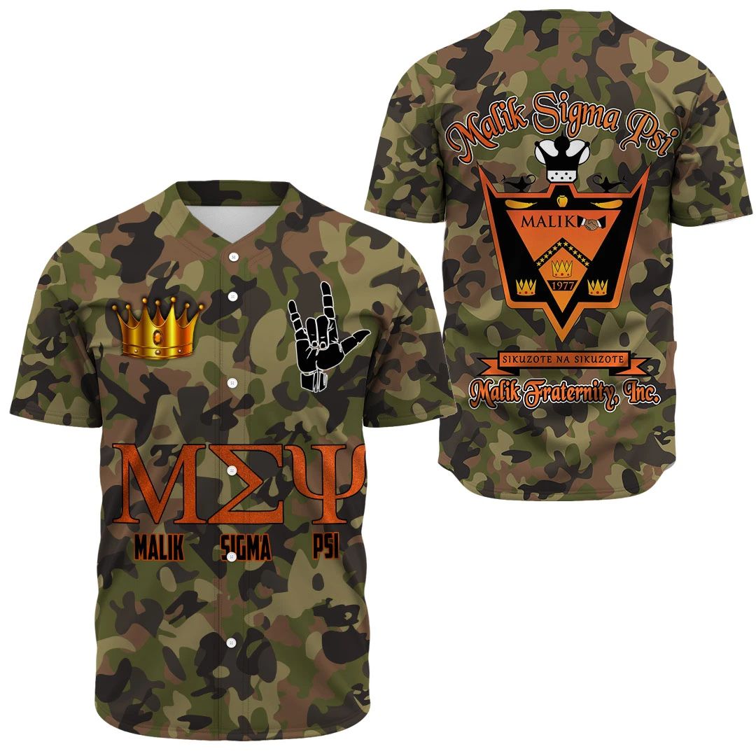 Baseball Jersey - Malik Sigma Psi Camo Baseball Jerseys A31