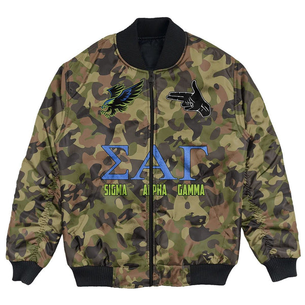 Bomber Jacket - Sigma Alpha Gamma Camo Bomber Jackets