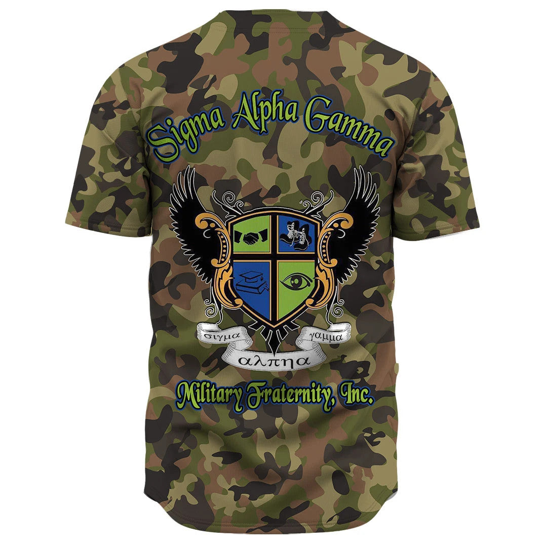 Baseball Jersey - Sigma Alpha Gamma Camo Baseball Jerseys A31