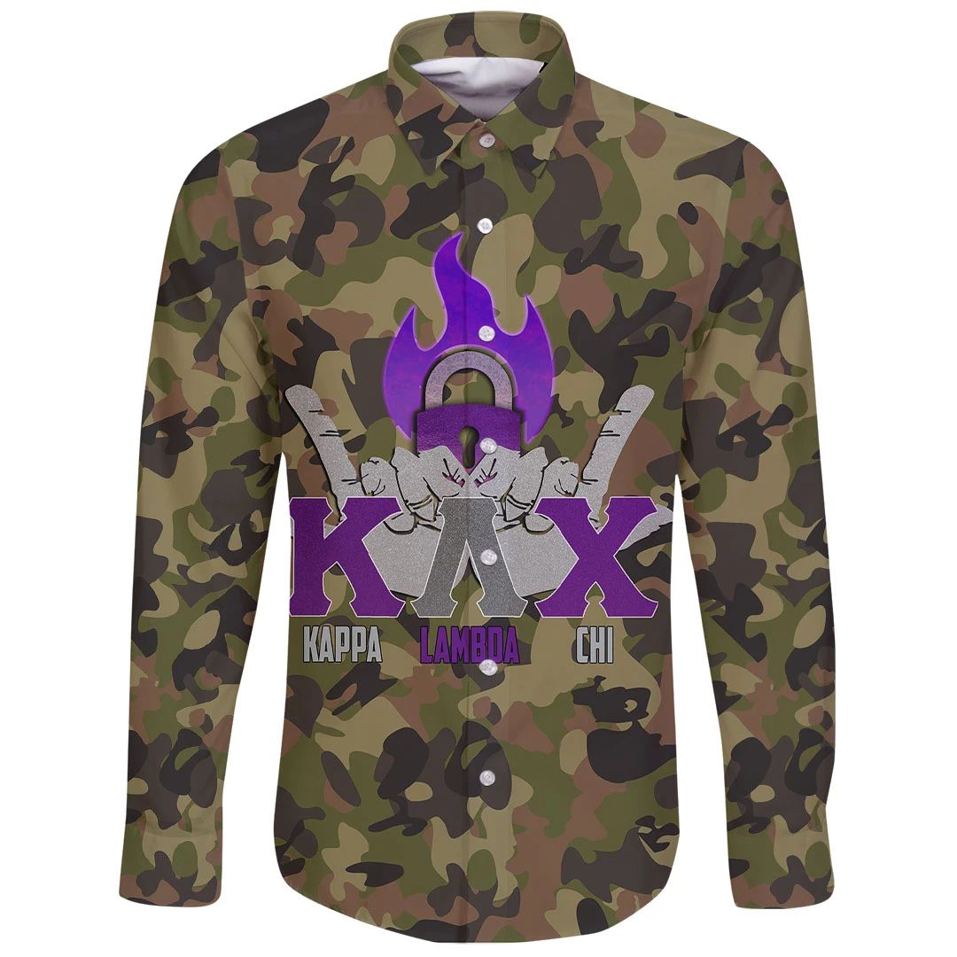 Shirt - Kappa Lambda Chi Camo Long Sleeve Button Shirt