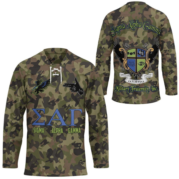 Fraternity Hockey Jersey - Sigma Alpha Gamma Camo Hockey Jersey