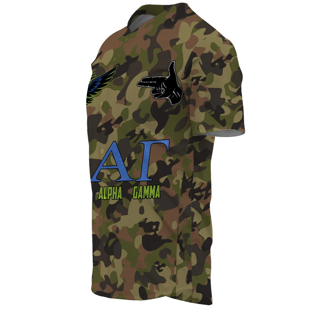 Baseball Jersey - Sigma Alpha Gamma Camo Baseball Jerseys A31