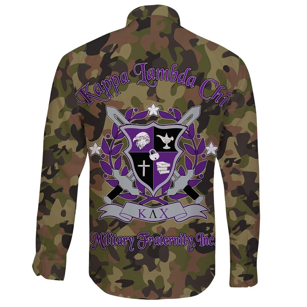 Shirt - Kappa Lambda Chi Camo Long Sleeve Button Shirt