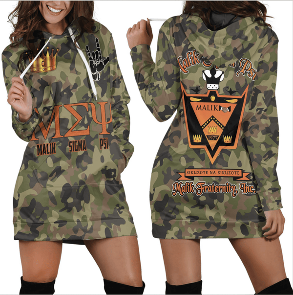 Dress - Malik Sigma Psi Camo Hoodie Dress A31