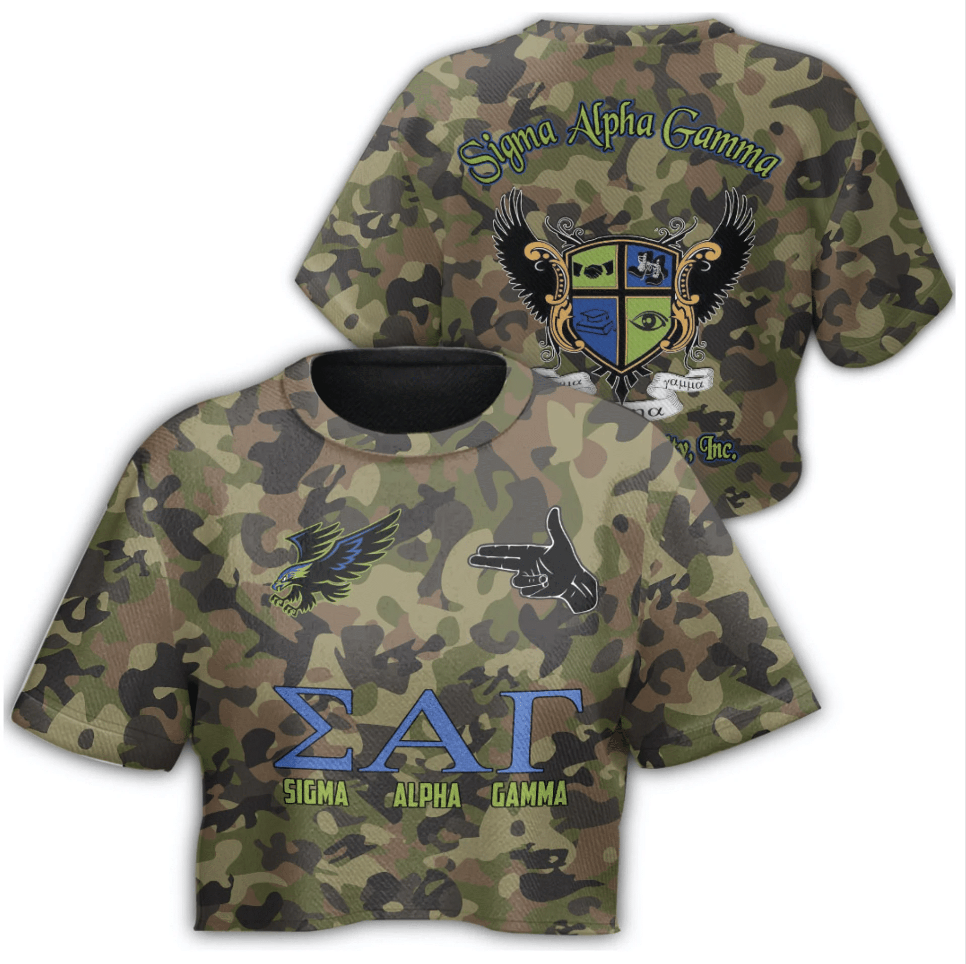 T-shirt - Sigma Alpha Gamma Camo Croptop T-shirt