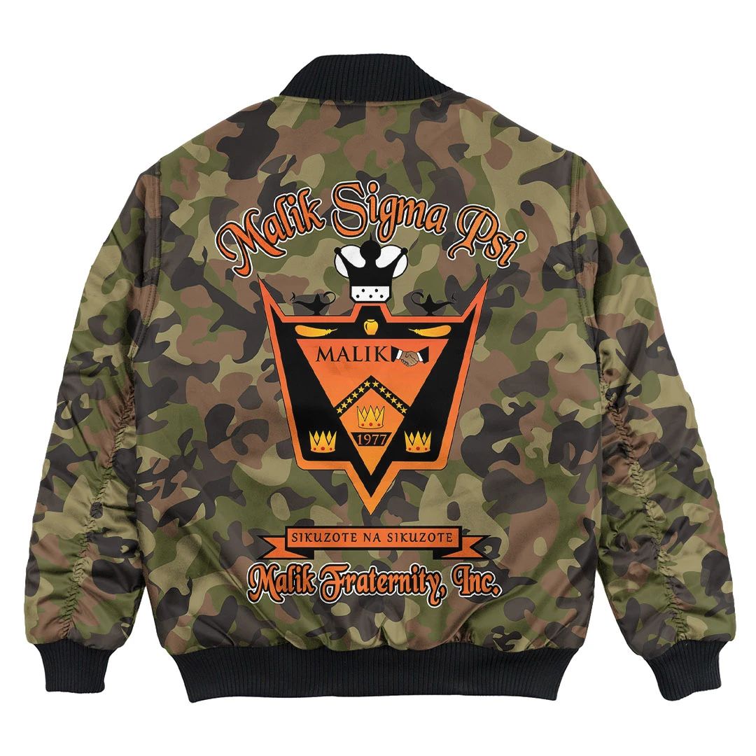 Bomber Jacket - Malik Sigma Psi Camo Bomber Jackets