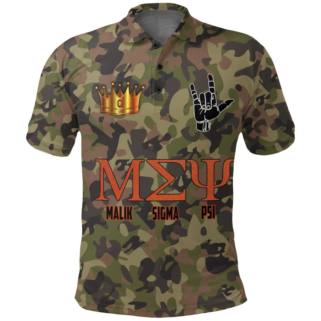 Polo - Malik Sigma Psi Camo Polo Shirts