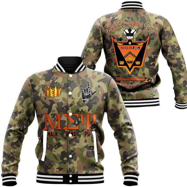 Jacket - Malik Sigma Psi Camo Baseball Jackets