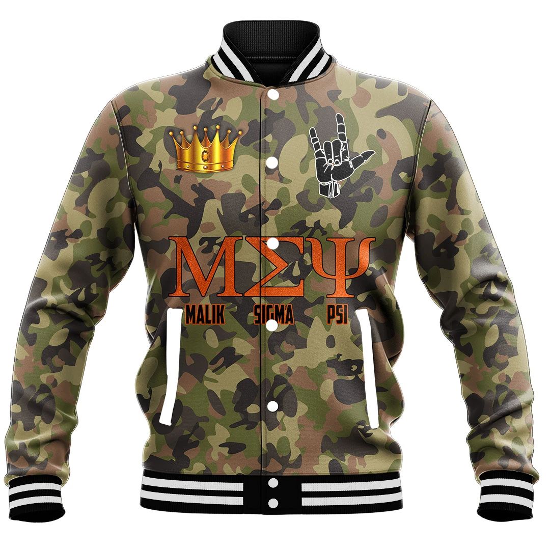 Jacket - Malik Sigma Psi Camo Baseball Jackets