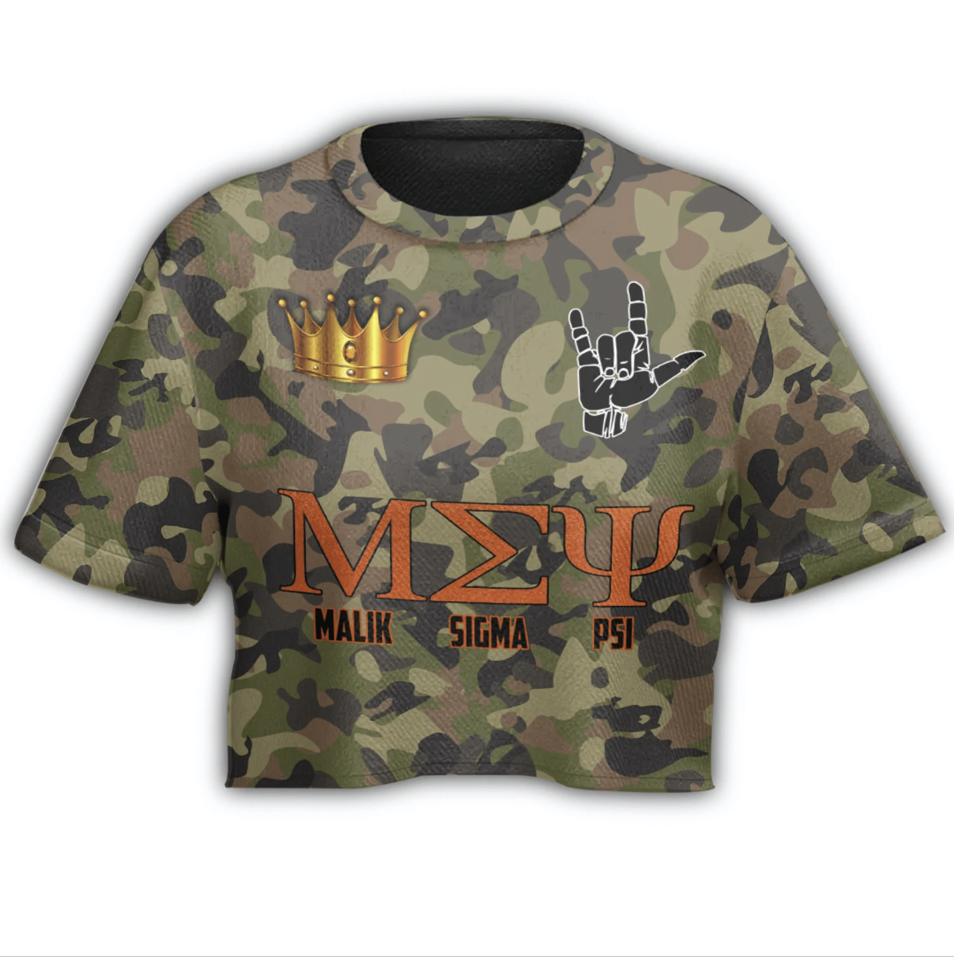 T-shirt - Malik Sigma Psi Camo Croptop T-shirt