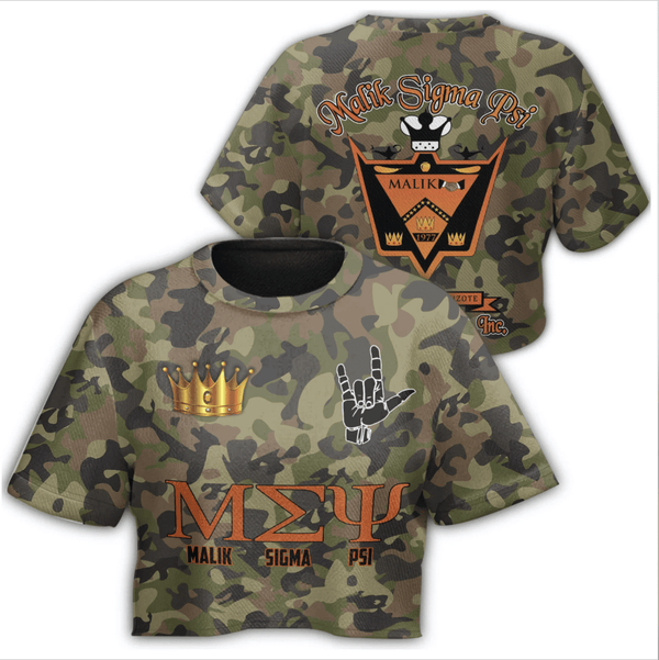 T-shirt - Malik Sigma Psi Camo Croptop T-shirt