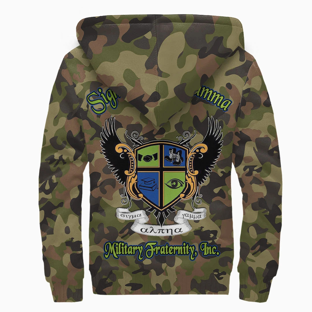 Hoodie - Sigma Alpha Gamma Camo Sherpa Hoodies