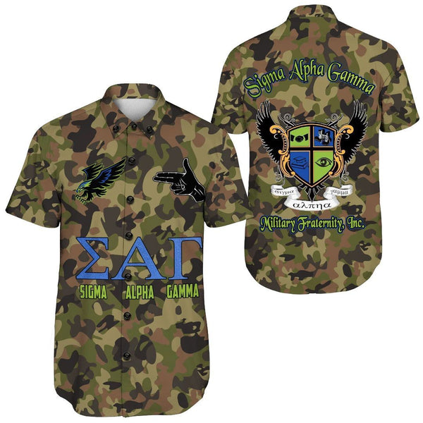 Sigma Alpha Gamma Camo Short Sleeve Shirt A31