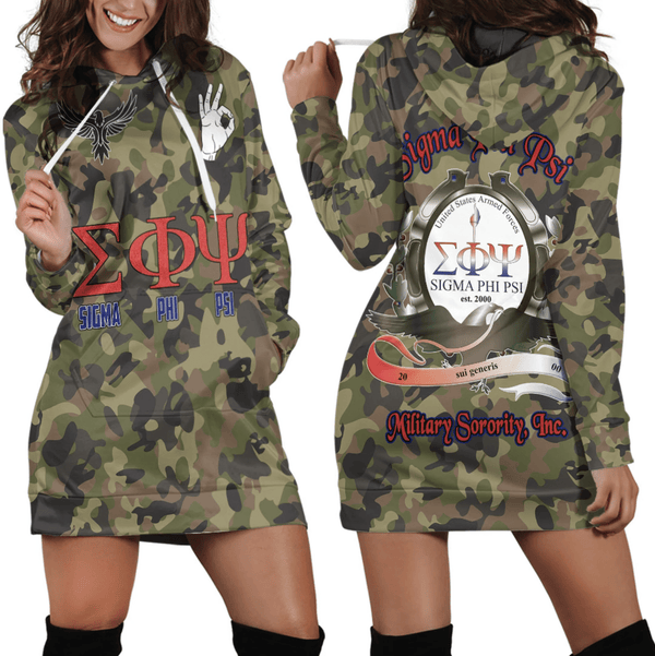 Dress - Sigma Phi Psi Camo Hoodie Dress A31