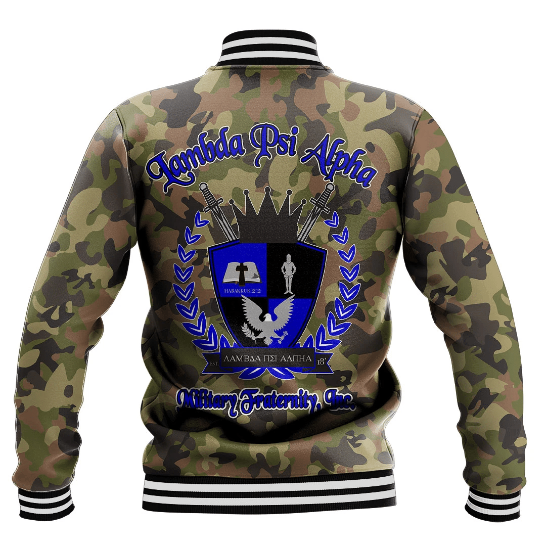 Jacket - Lambda Psi Alpha Fraternity Camo Baseball Jackets